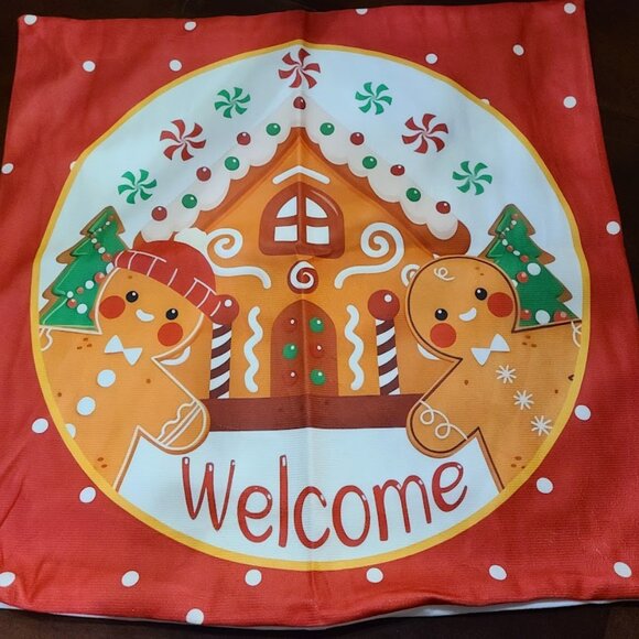 Gingerbread Christmas Pillow Cover Soft Decorative Case Holiday Xmas Home Decor - Picture 3 of 10
